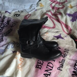 Style & Co. Black Mid-Calf Buckle Ankle Boots